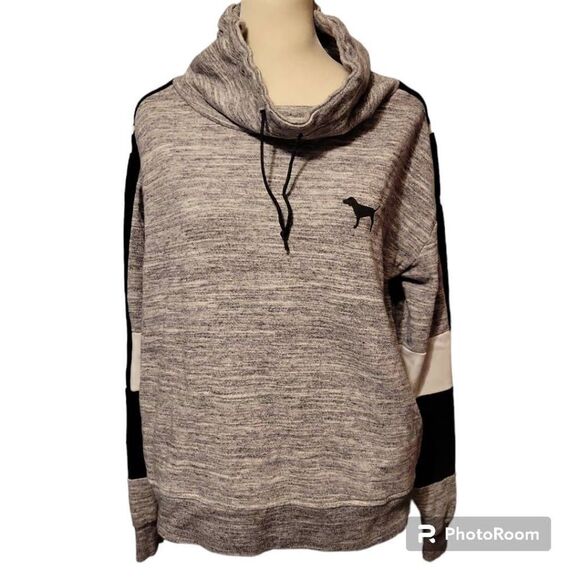 Women's Small Gray & Black Pink by Victoria Secret Sweatshirt - Picture 1 of 6